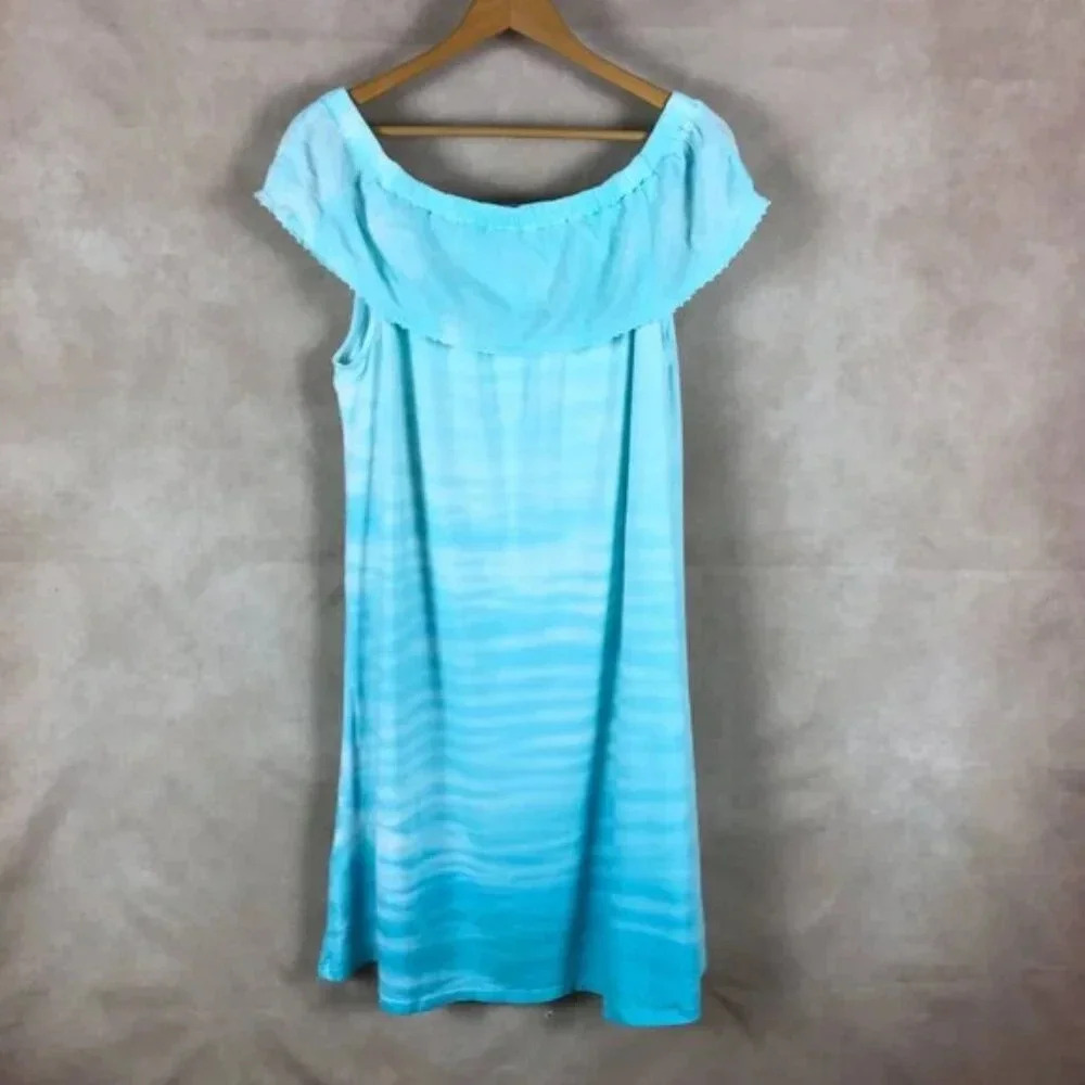 STYLE & CO Tie Dye Off The Shoulder Dress NWT XL - Picture 2 of 7